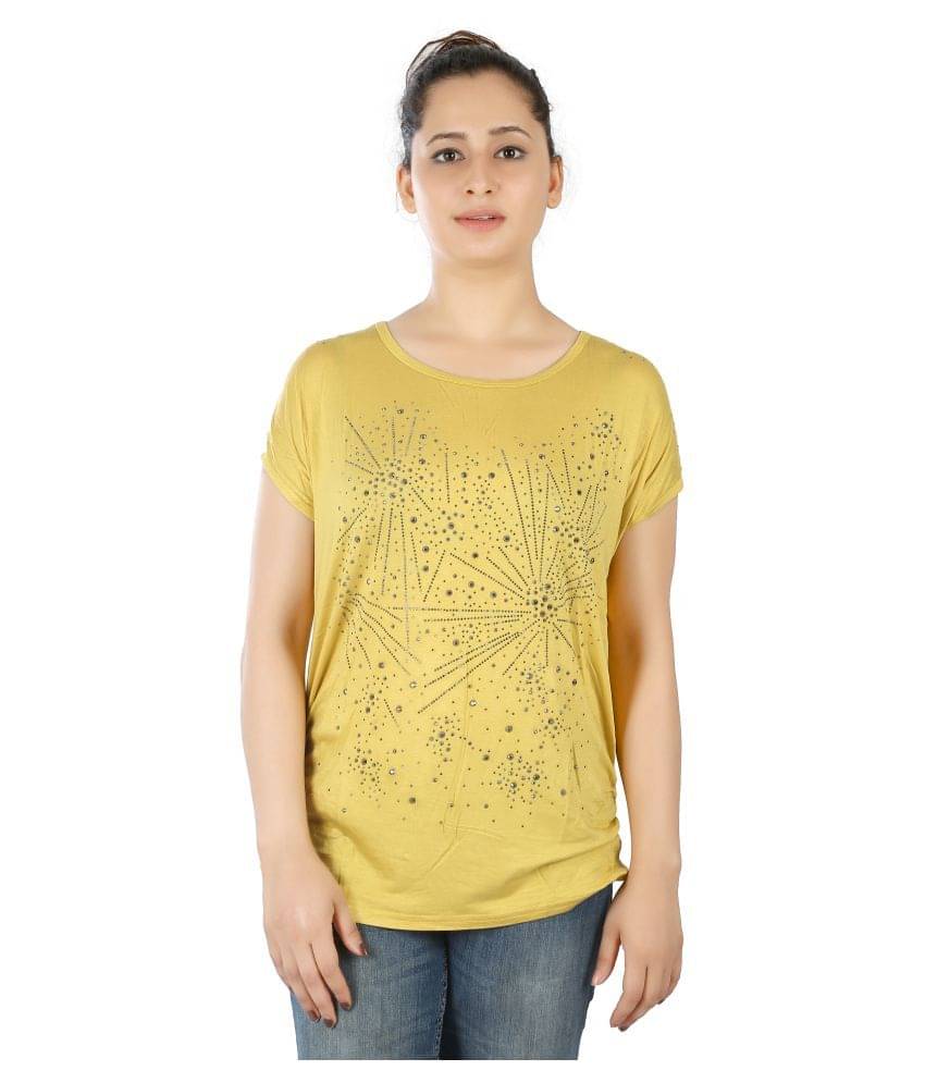    			FCK-3 Women's Georgette Regular Top ( Yellow )
