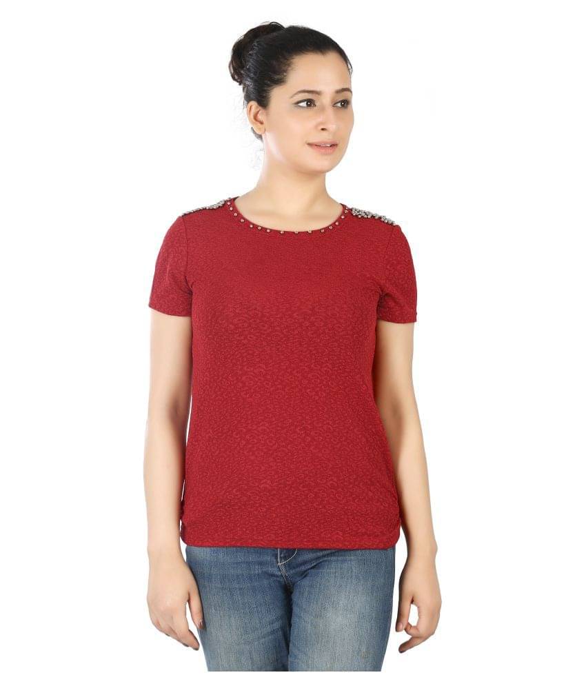 FCK-3 Women's Georgette Regular Top ( Red ) FCK-3 Women's Georgette Regular Top ( Red )