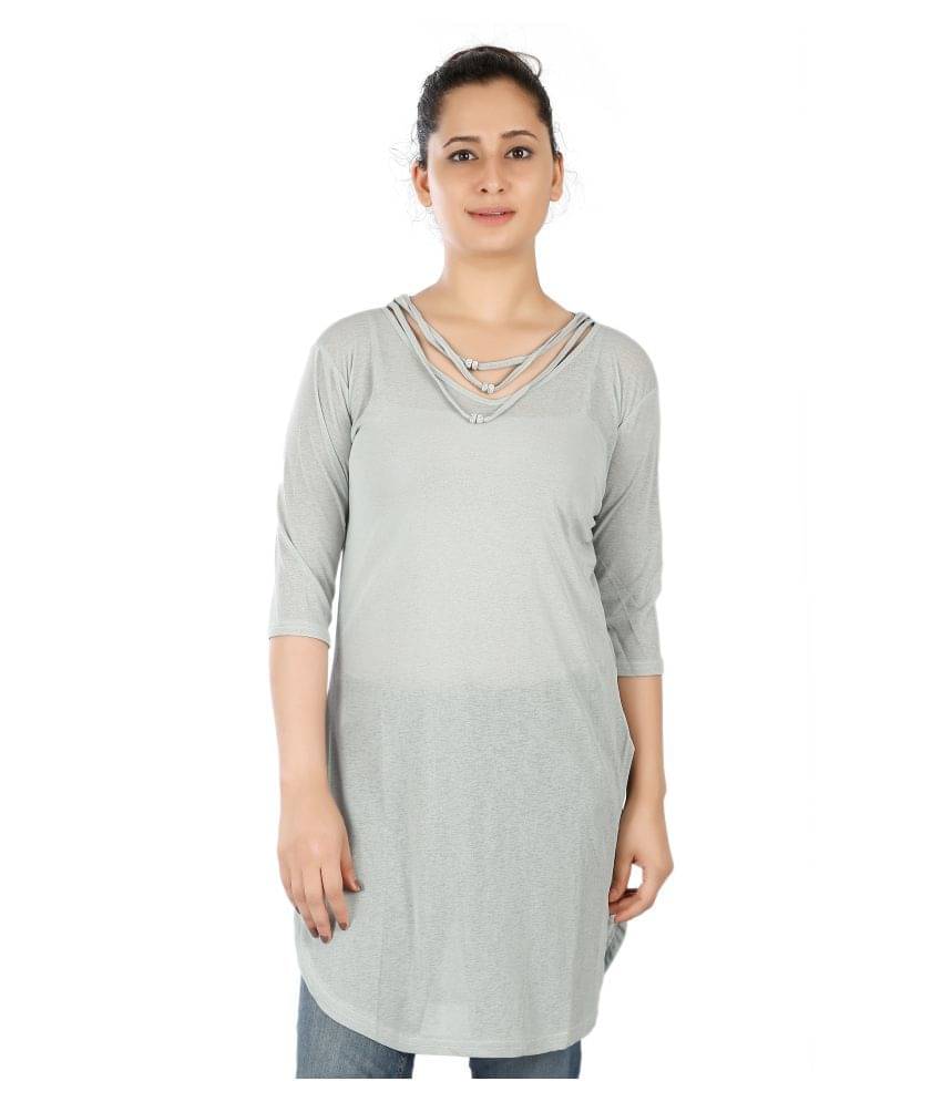 FCK-3 Women's Georgette Regular Top ( Grey ) FCK-3 Women's Georgette Regular Top ( Grey )