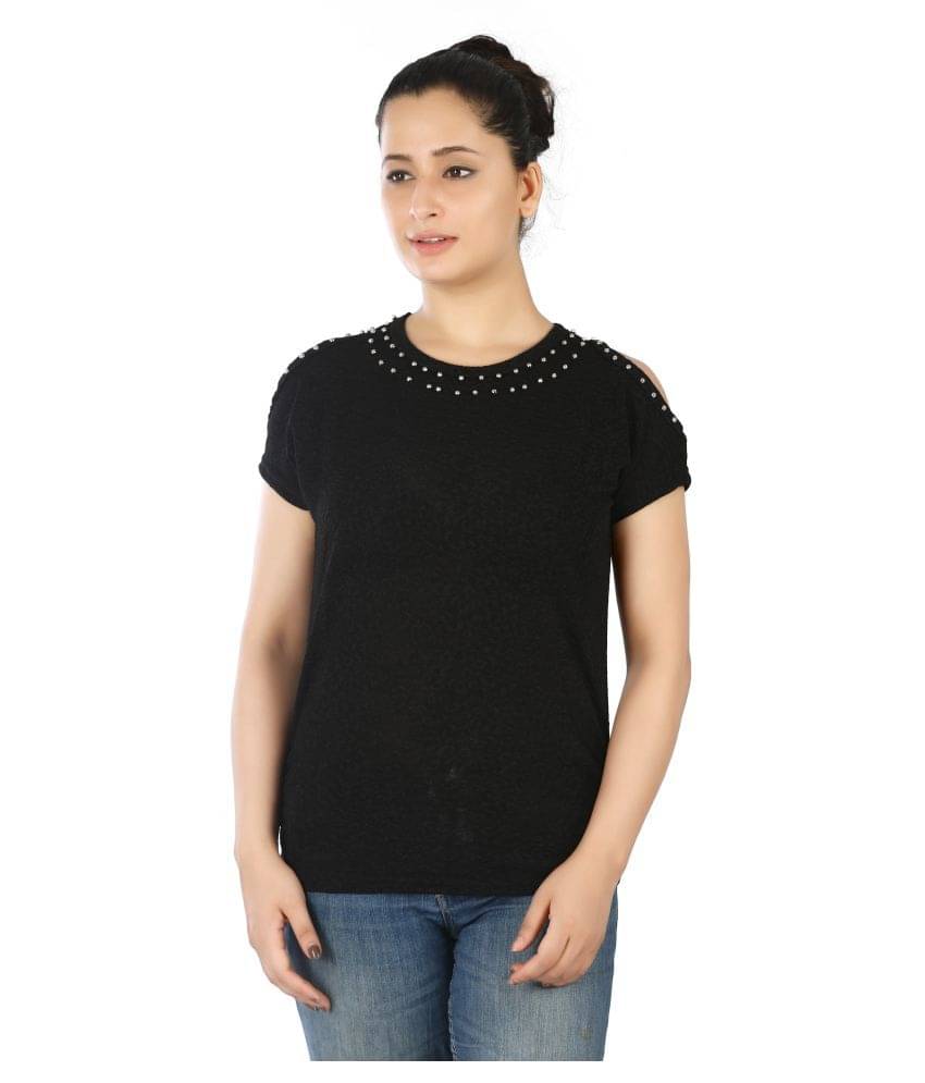     			FCK-3 Women's Georgette Regular Top ( Black )