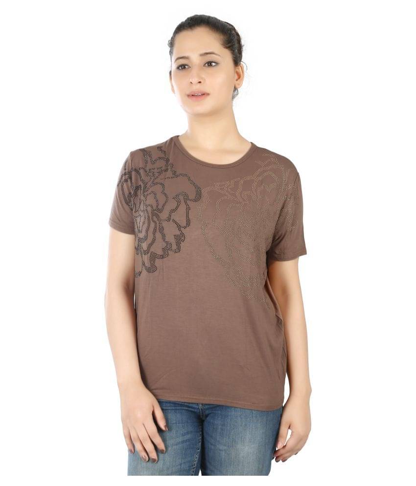     			FCK-3 Women's Georgette Regular Top ( Brown )