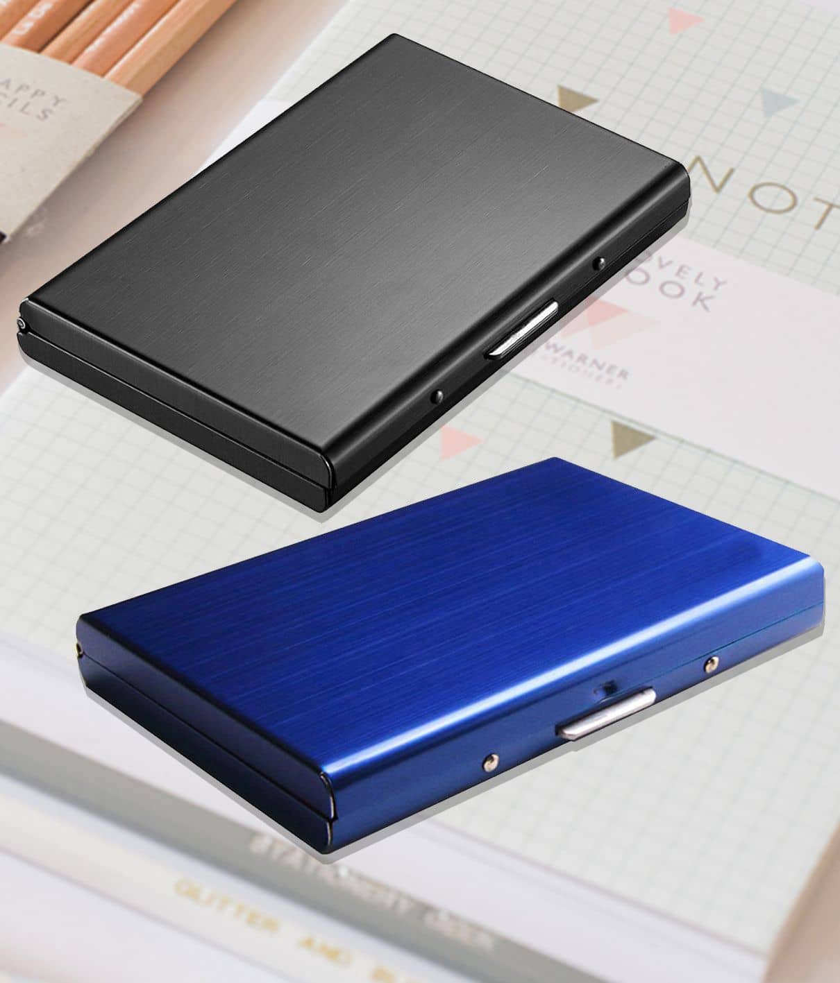 Stealodeal Blue and Black Metal Limited Edition Atm Card Holder - Stationery | Buy online on ZillyBuy