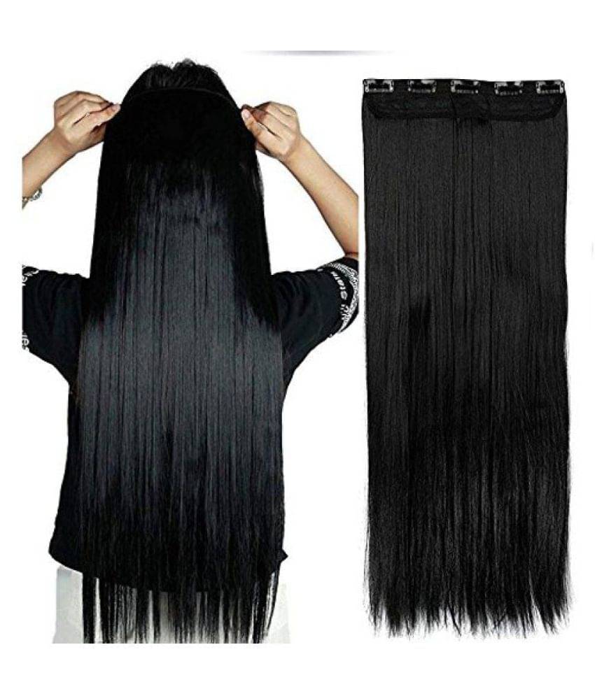     			FOK 5 Clip based Straight Clip In Hair Extension BLACK