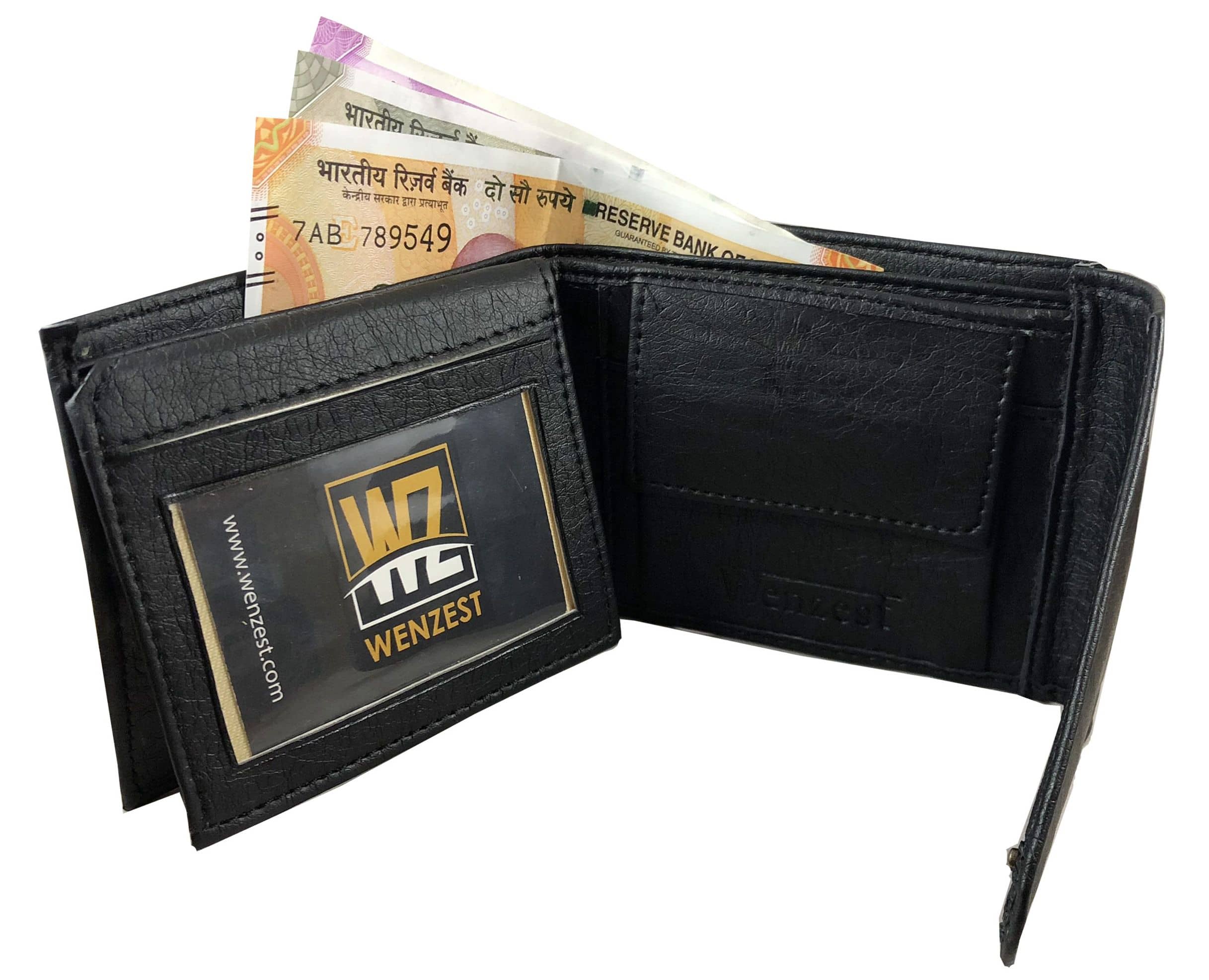 WENZEST - Black Leather Men's Regular Wallet ( Pack of 1 ) - Handbags | Buy online on ZillyBuy