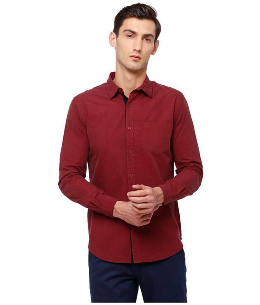 Black Coffee Red Slim Fit Formal Shirt Black Coffee Red Slim Fit Formal Shirt