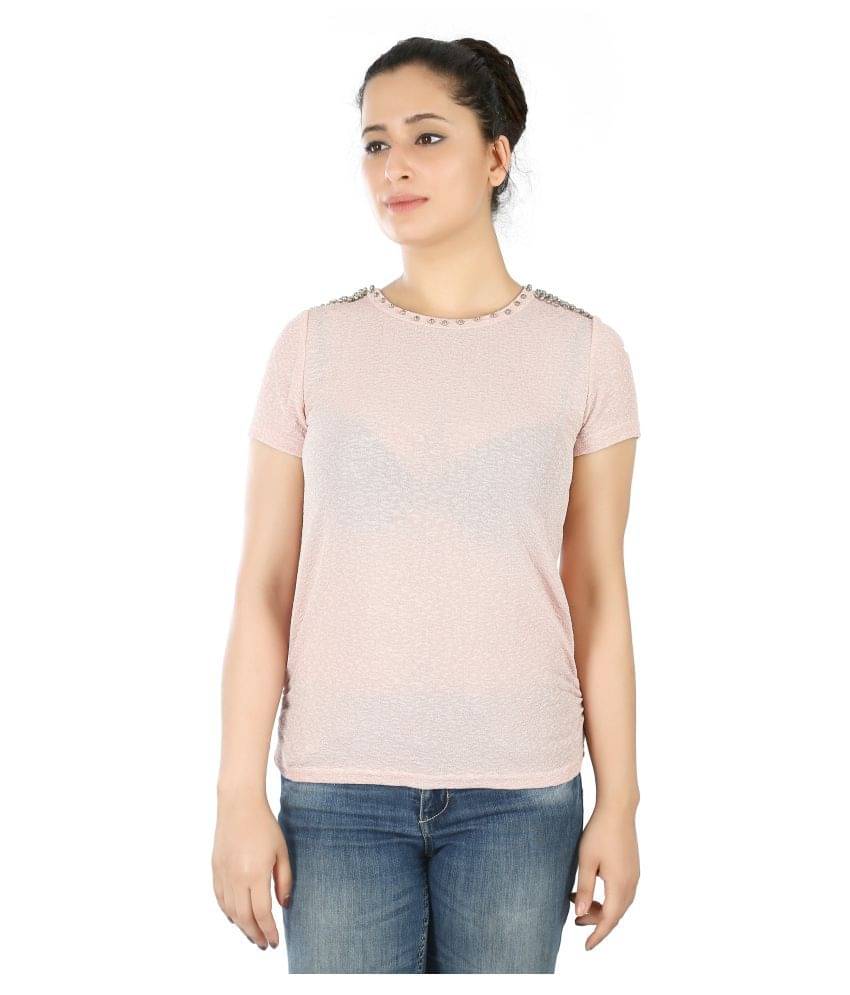 FCK-3 Women's Georgette Regular Top ( Pink ) FCK-3 Women's Georgette Regular Top ( Pink )