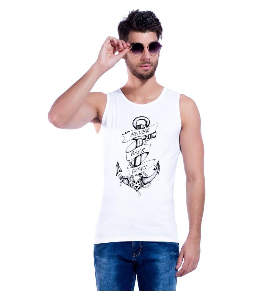 Maniac White Sleeveless Vests Maniac White Sleeveless Vests