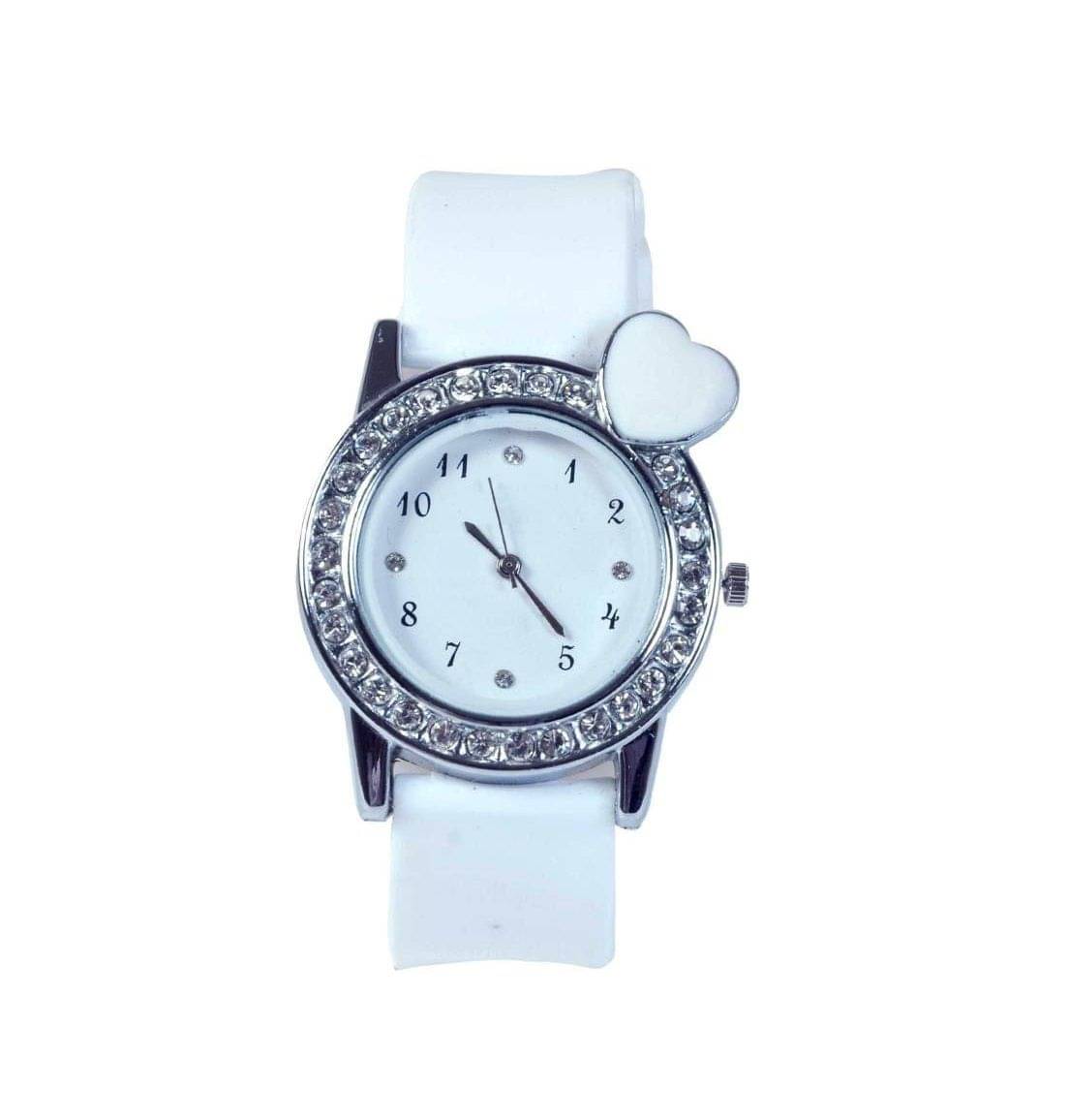     			MIENTERPRISE - White PU Analog Womens Watch