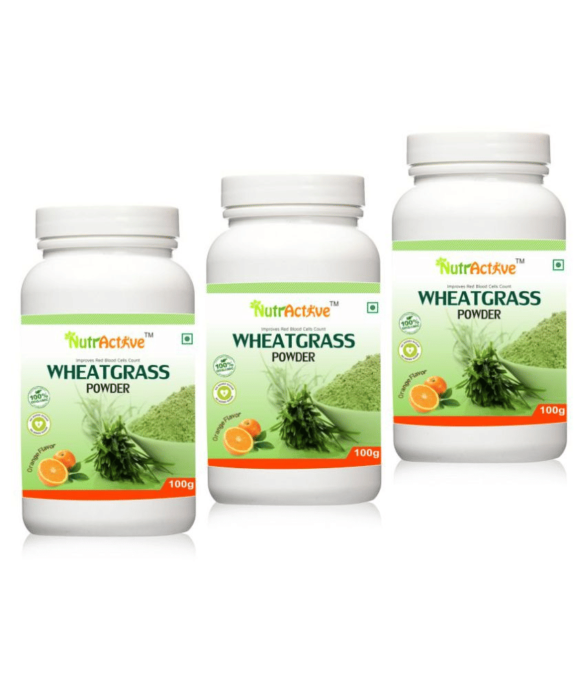 NutrActive organic wheatgrass powder with orange flavor 300 gm Orange Vitamins Powder Pack of 3 NutrActive organic wheatgrass powder with orange flavor 300 gm Orange Vitamins Powder Pack of 3