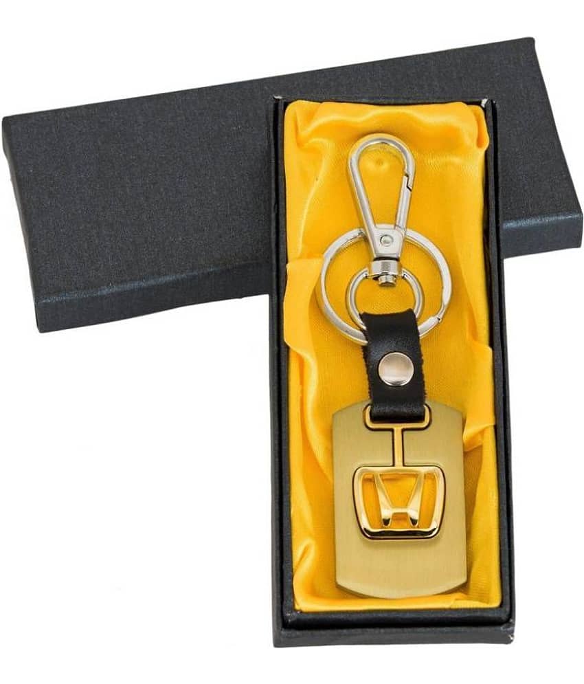 Americ Style HONDA Golden Metal Swinging Logo Locking Locking Key Chain (Gold) - Jewellery Sets | Buy online on ZillyBuy