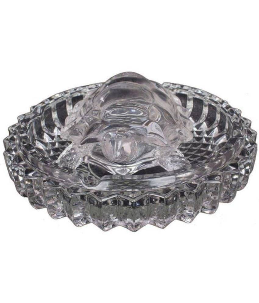     			Snaya Collection White Glass Tortoise with Plate