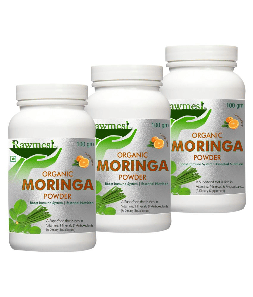 rawmest Moringa Powder Anti-Ageing & Supports Healthy Skin 300 gm Orange Multivitamins Powder