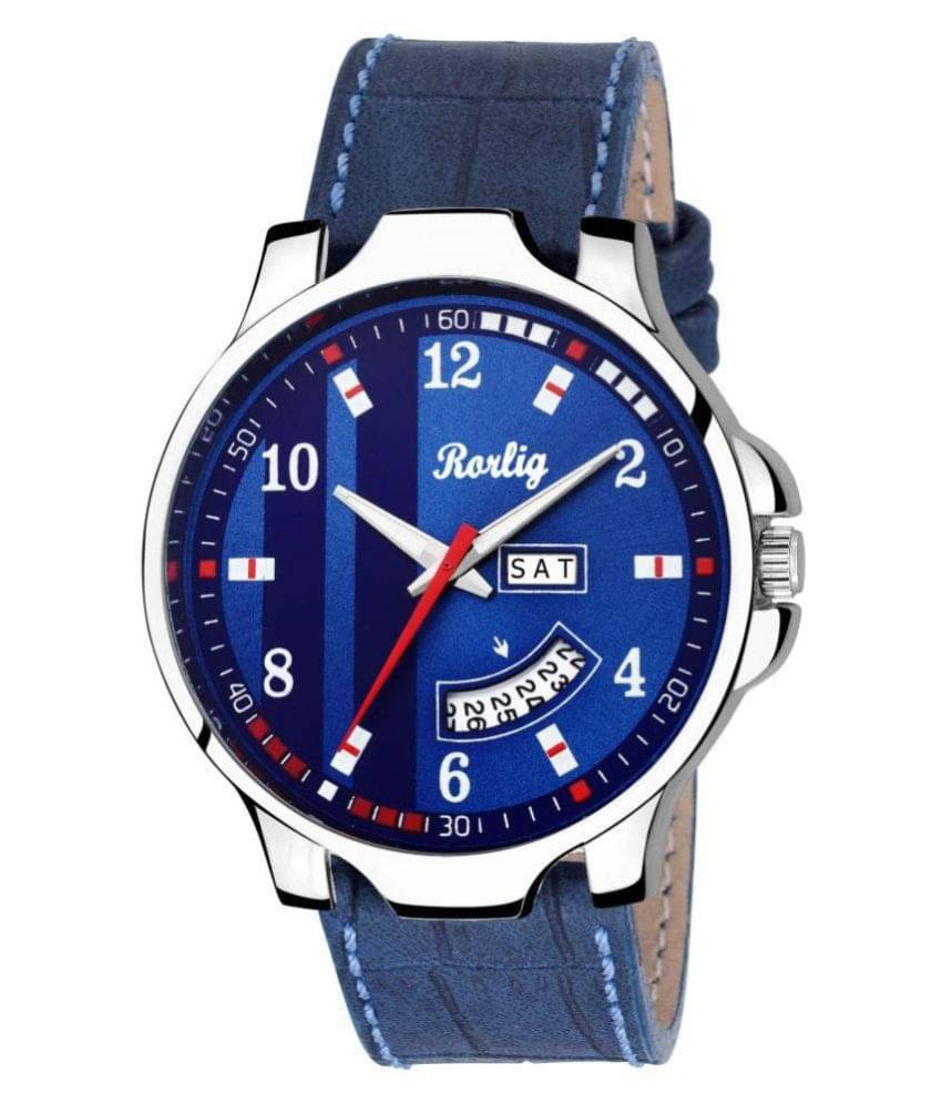     			Rorlig - Blue Leather Analog Men's Watch