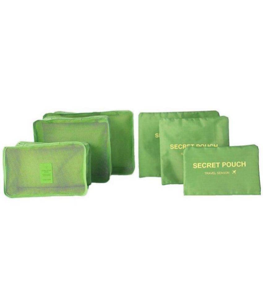     			House Of Quirk Green 6Pcs/1Set Travel Luggage Storage Bag