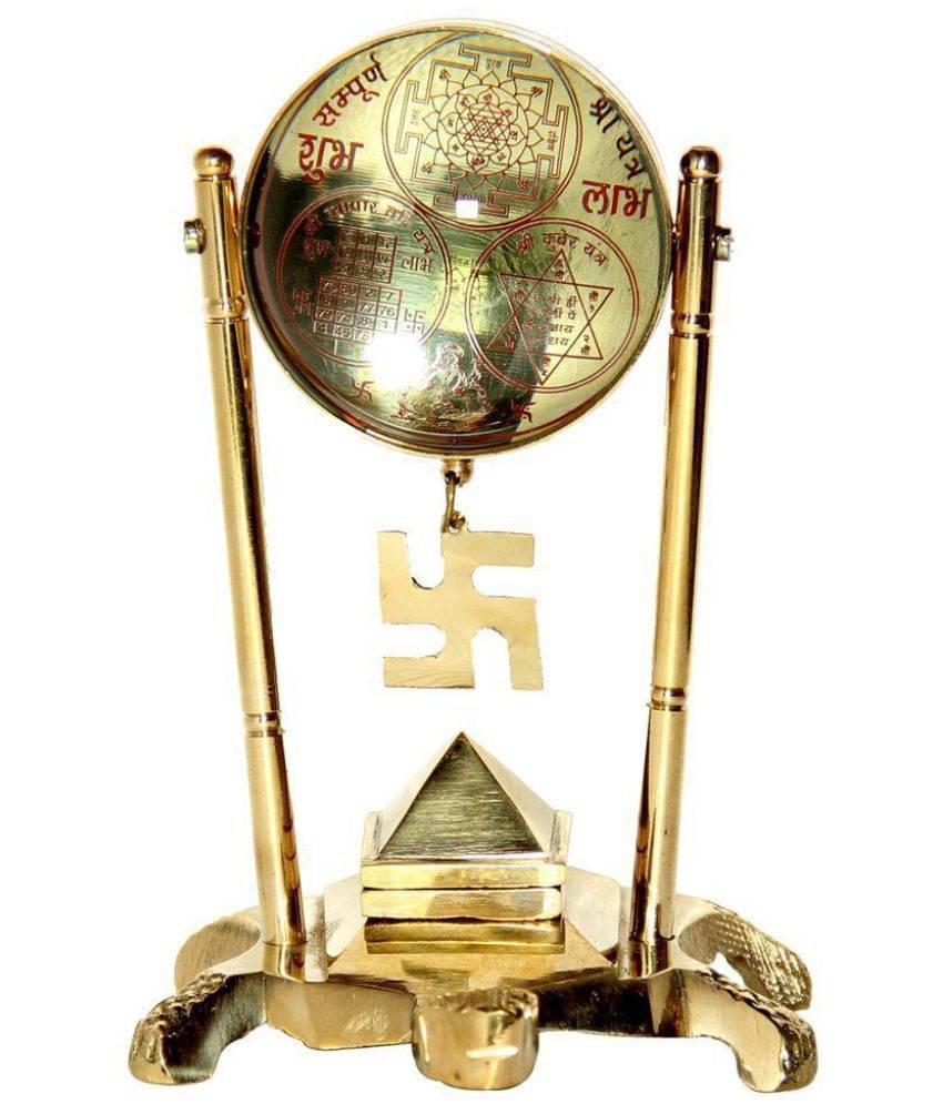     			nitin collection Yellow Brass Vastu / Feng Shui / Tortoise Shree Yantra With Pyramid & Swastik