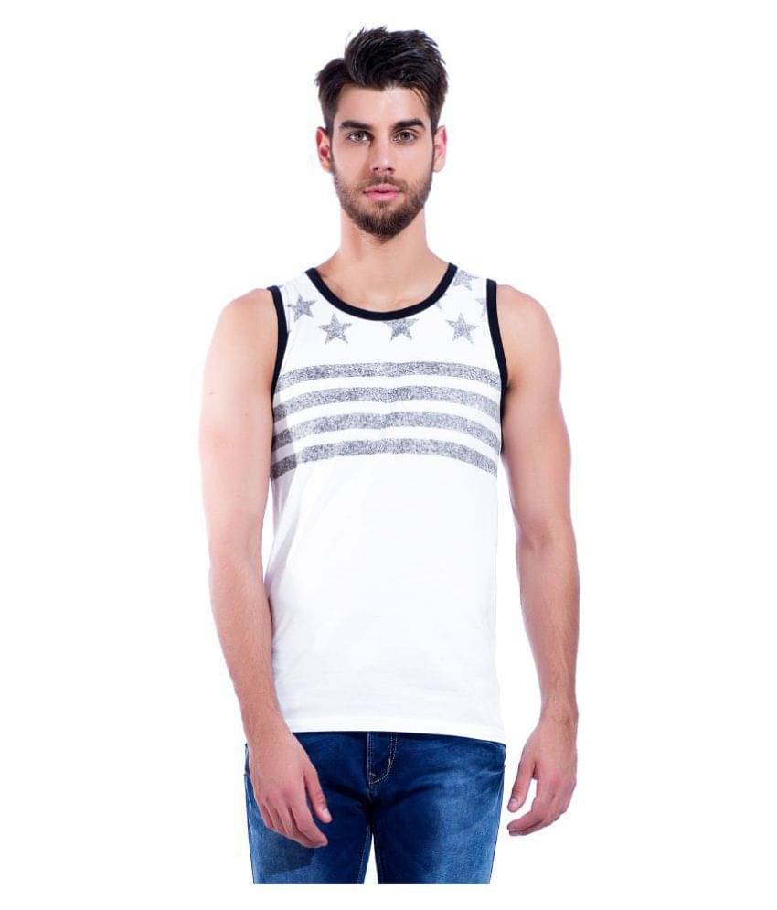 Maniac White Sleeveless Vests Maniac White Sleeveless Vests