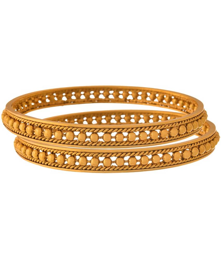 JFL - Traditional Ethnic One Gram Gold Plated Golden Bead Designer Bangle Set for Women - Bangles & Bracelets | Buy online on ZillyBuy