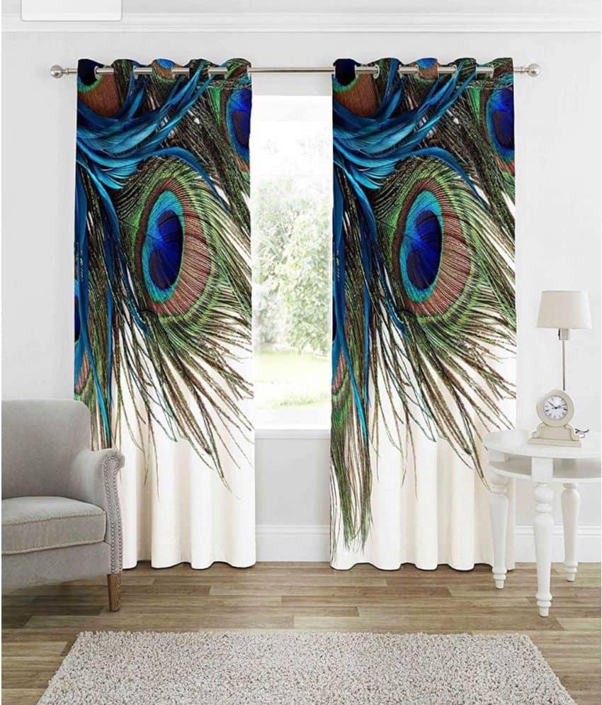 Prince Set of 2 Window Semi-Transparent Eyelet Polyester Curtains Multi Color