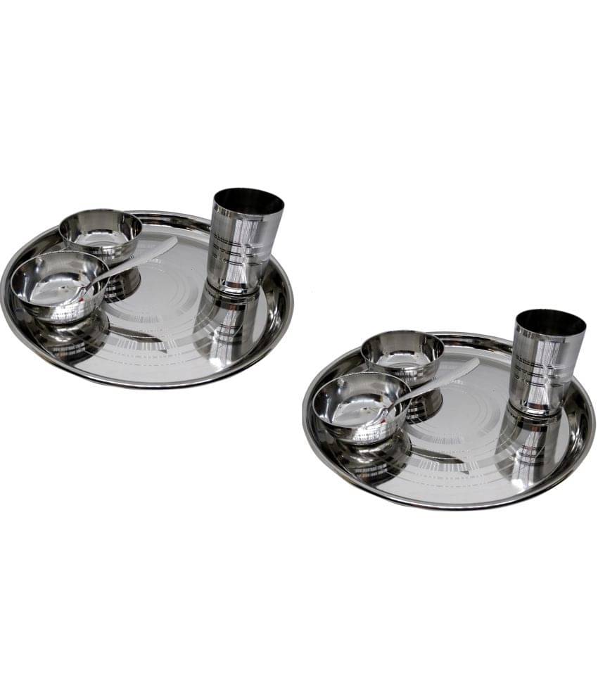 Dynore 10 pcs Dinner set White Stainless Steel Dinner Set ( Pack of 10 ) Dynore 10 pcs Dinner set White Stainless Steel Dinner Set ( Pack of 10 )