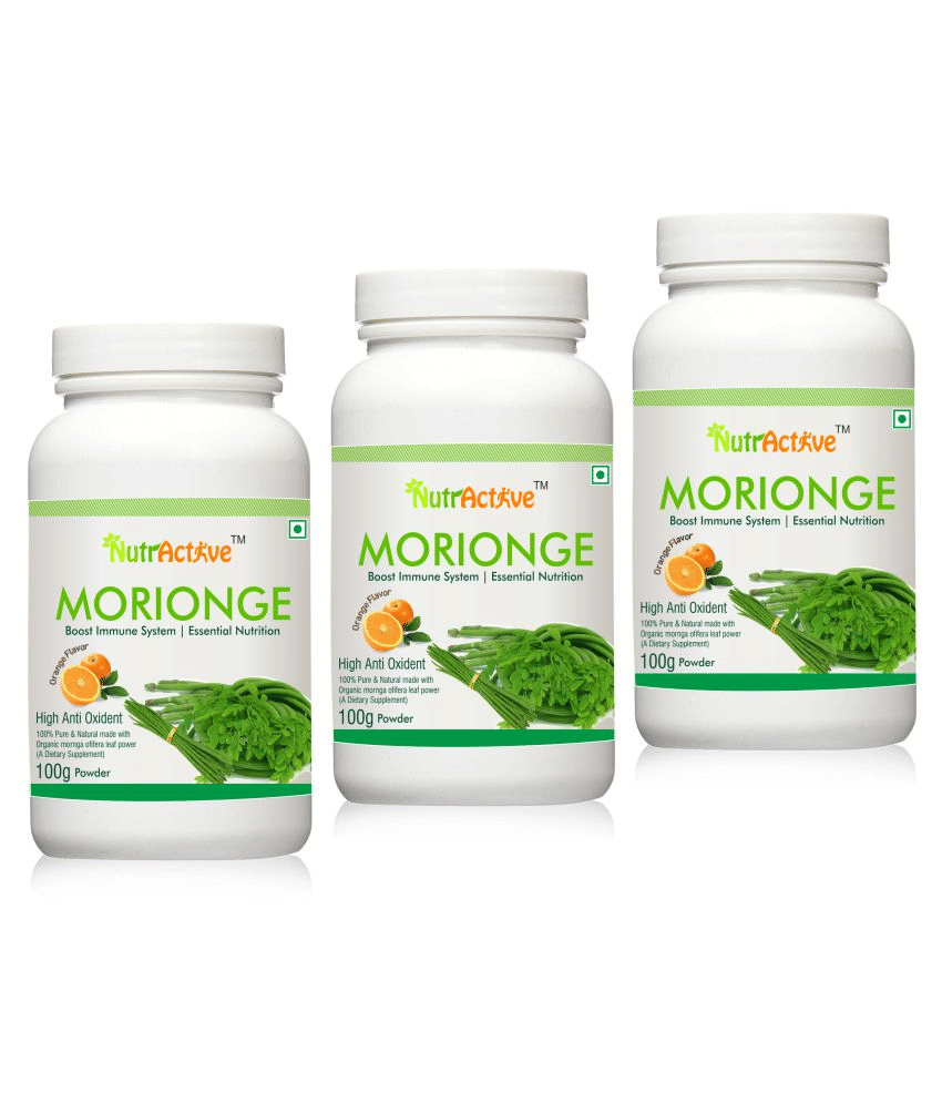 NutrActive Morionge, Moringa leaf and drumstick Powder 300 gm Orange Multivitamins Powder Pack of 3 NutrActive Morionge, Moringa leaf and drumstick Powder 300 gm Orange Multivitamins Powder Pack of 3