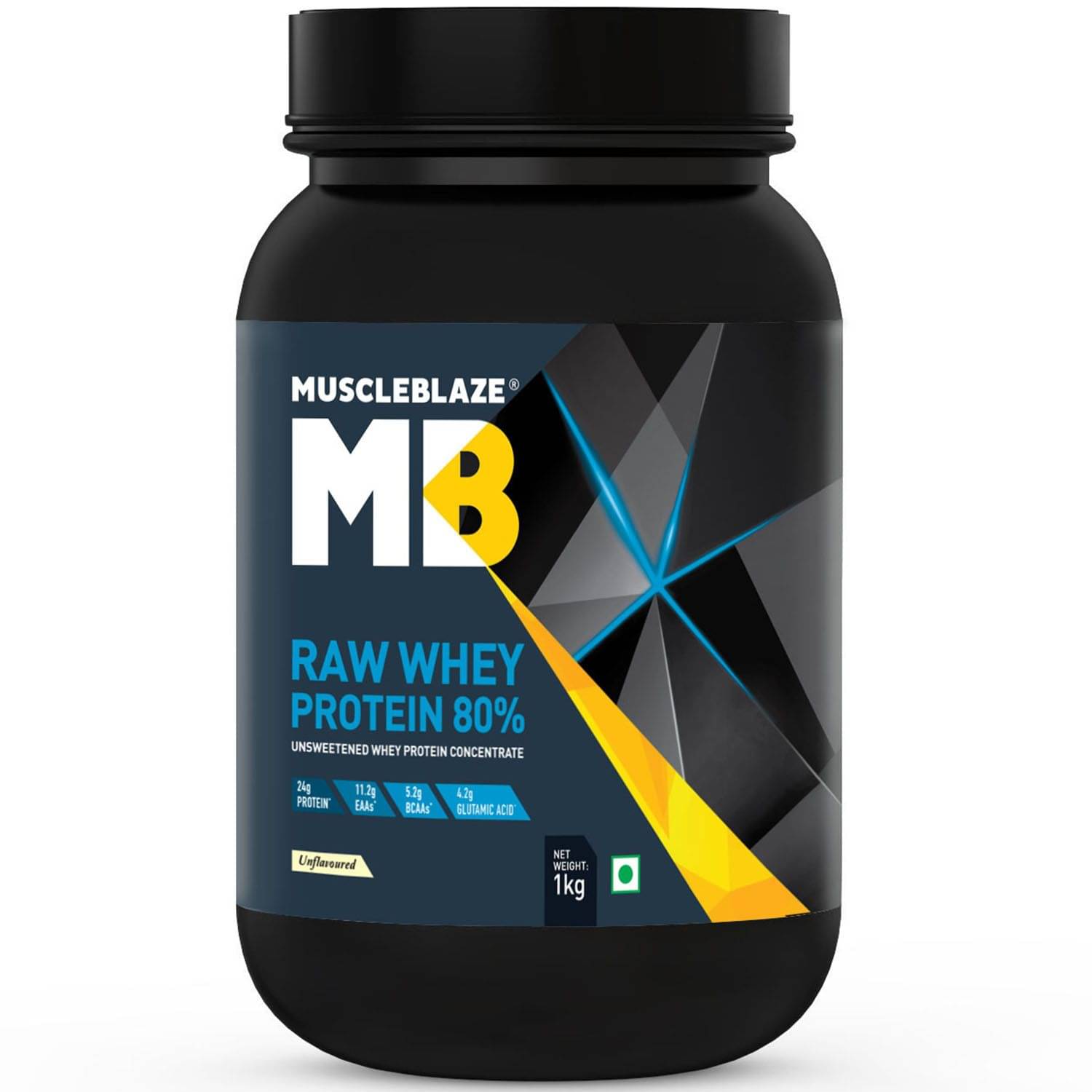 MuscleBlaze Raw Whey Protein Concentrate 80% with Digestive Enzymes, Labdoor USA Certified (Unflavoured, 1 kg/2.2 lb, 33 Servings) MuscleBlaze Raw Whey Protein Concentrate 80% with Digestive Enzymes, Labdoor USA Certified (Unflavoured, 1 kg/2.2 lb, 33 Servings)