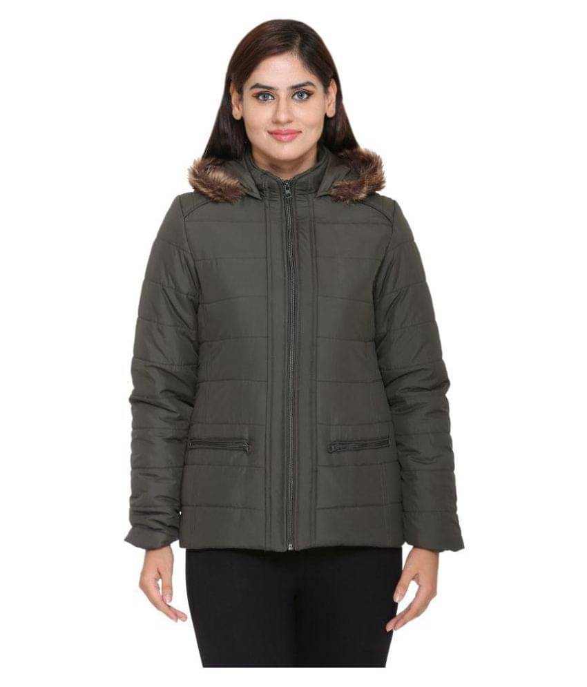     			Trufit Polyester Blend Green Parka Jackets