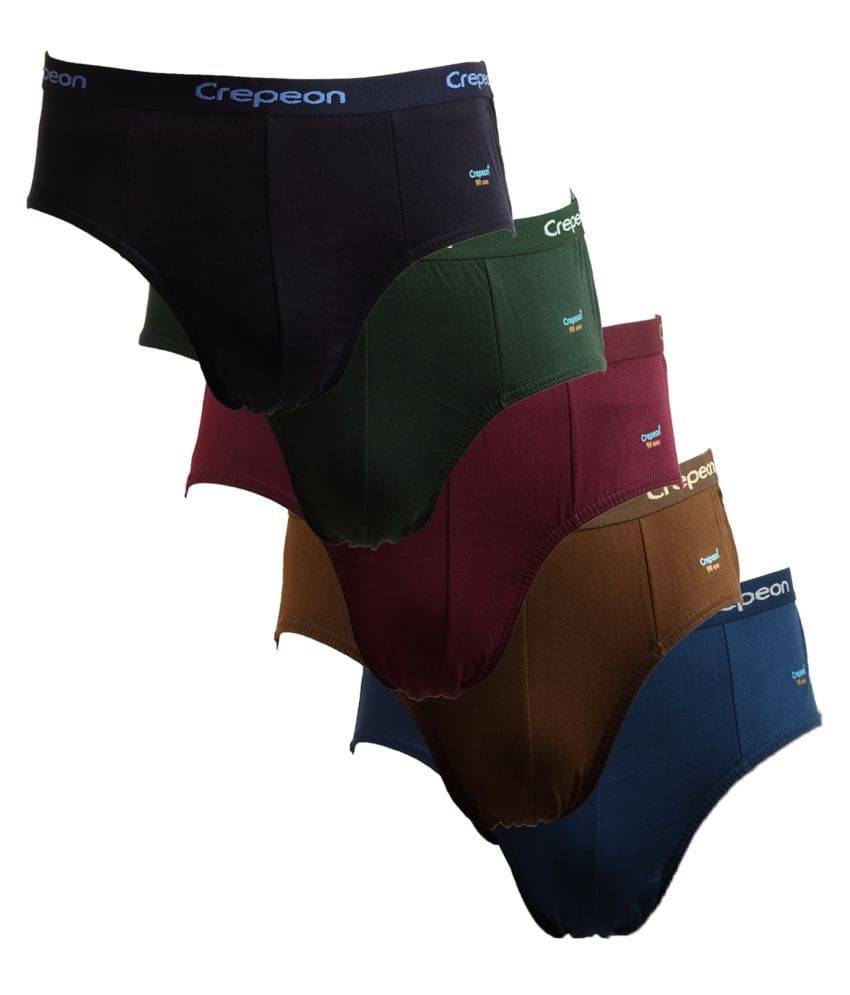     			CREPEON Pack of 5 Cotton Briefs For Men's ( Multi )
