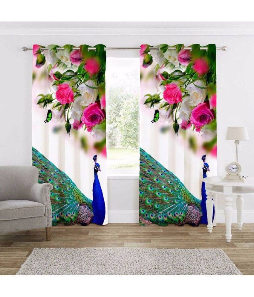 Tanishka Fabs Printed Semi-Transparent Eyelet Window Curtain 5 ft Single -Multi Color Tanishka Fabs Printed Semi-Transparent Eyelet Window Curtain 5 ft Single -Multi Color