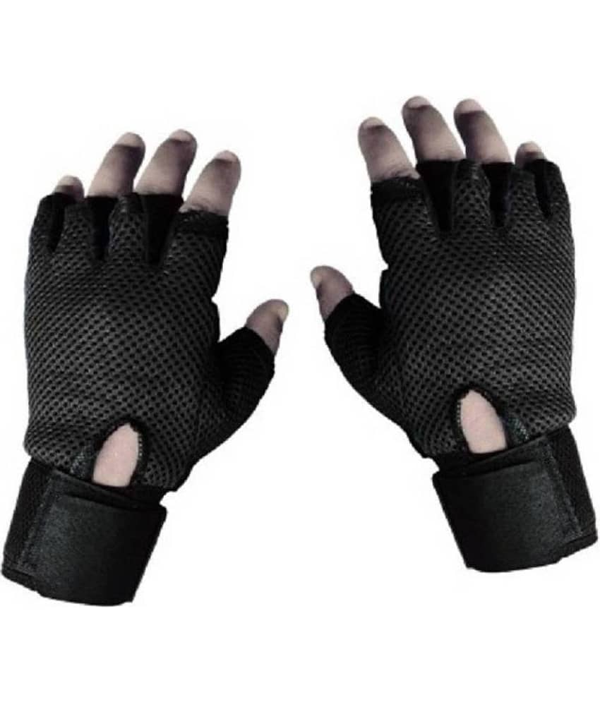 Tahiro Black Leather Gym Gloves - Pack Of 1 - Jewellery Sets | Buy online on ZillyBuy