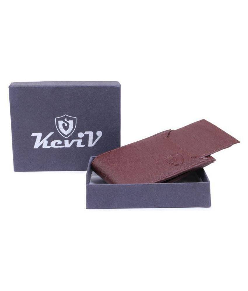     			Keviv Leather Brown Casual Regular Wallet