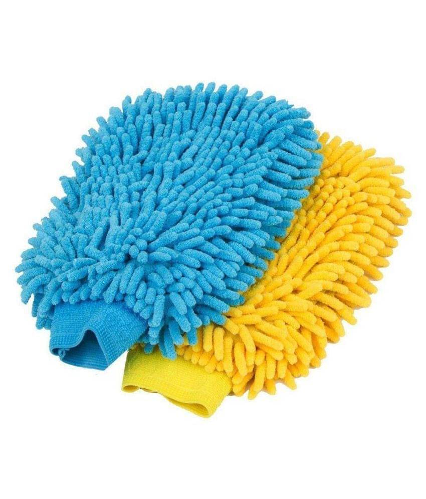     			Mockhe Premium Microfiber Cleaning Glove for Cars, Bikes, Office, Home and Kitchen- Assorted Colour- Pack of 2