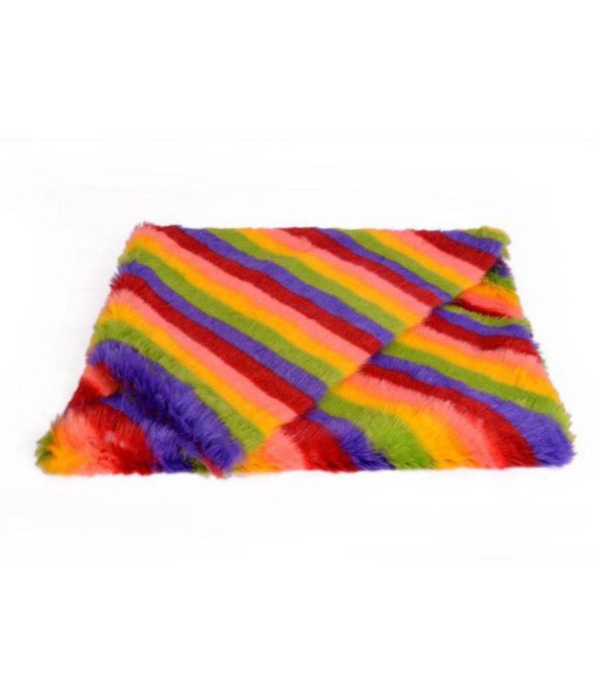     			Fur Cloth, Rainbow ( Multi Lines Colored ), Size 38 " x 32" Cm Hair Length Used For Dresses, Soft Toys Making, Jackets, Sofas Backs Etc