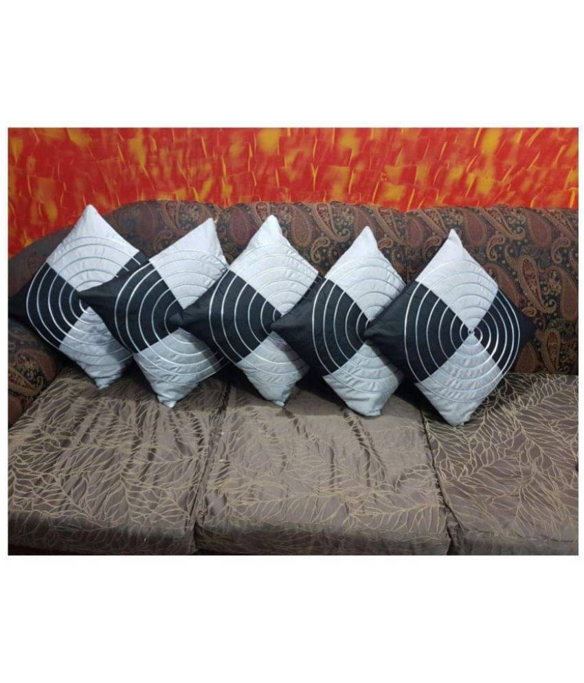 Shine Villa Set of 5 Silk Cushion Covers 40X40 cm (16X16) Shine Villa Set of 5 Silk Cushion Covers 40X40 cm (16X16)