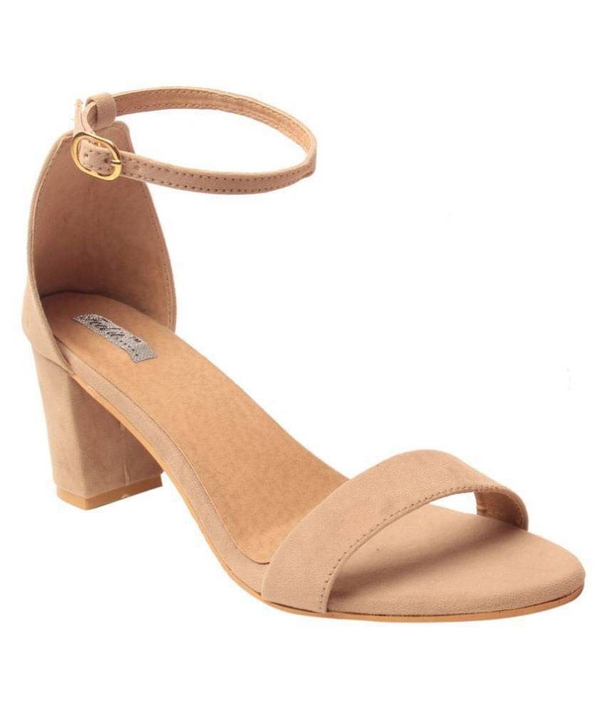     			Feel It Cream Block Heels