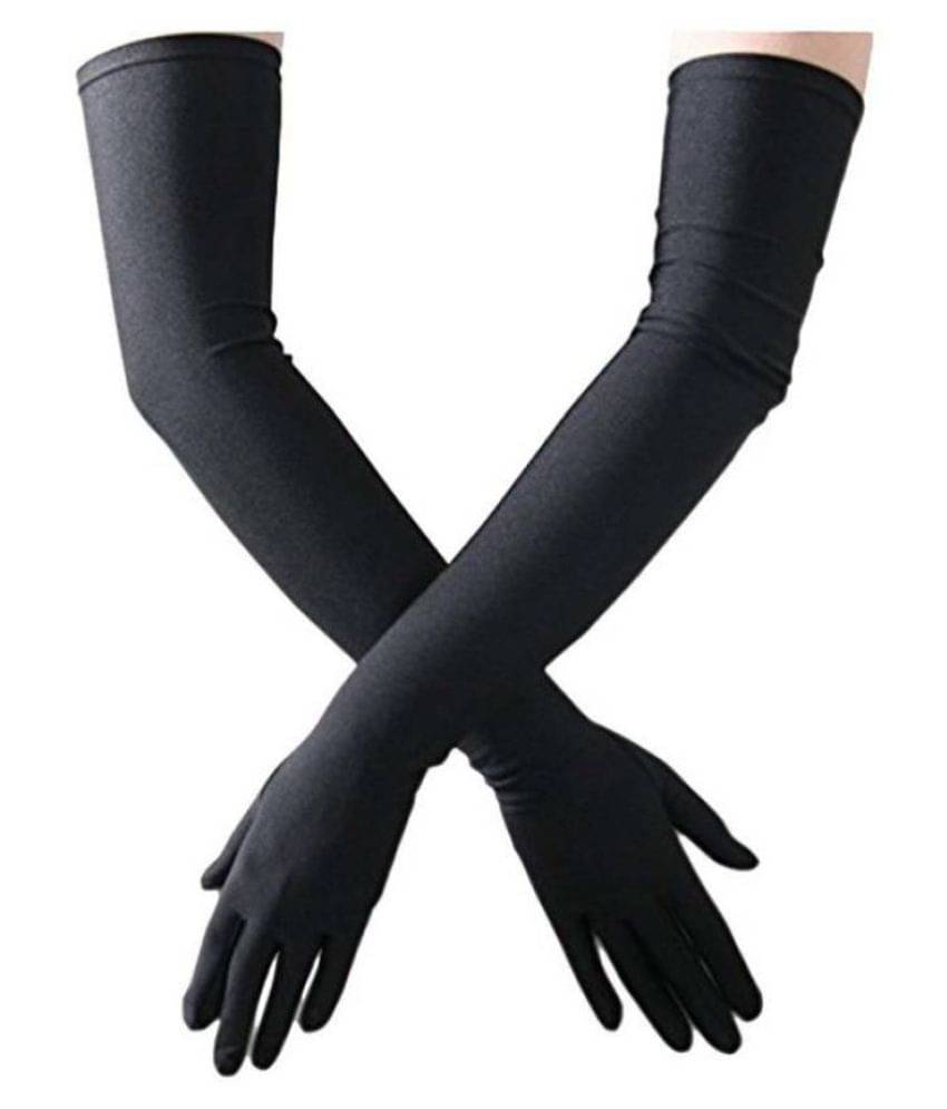     			Tahiro Black Cotton Sun Rays  Protector Full Arm Length Gloves - Pack  Of 1