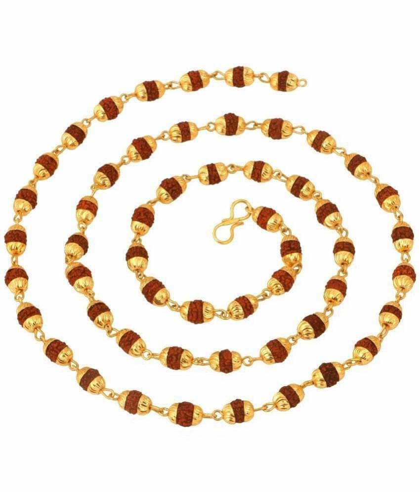     			S.S Collection Gold plated rudraksh mala chain