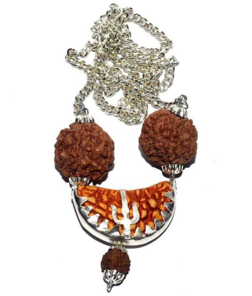     			Silver One mukhi mala with 5 mukhi rudraksha