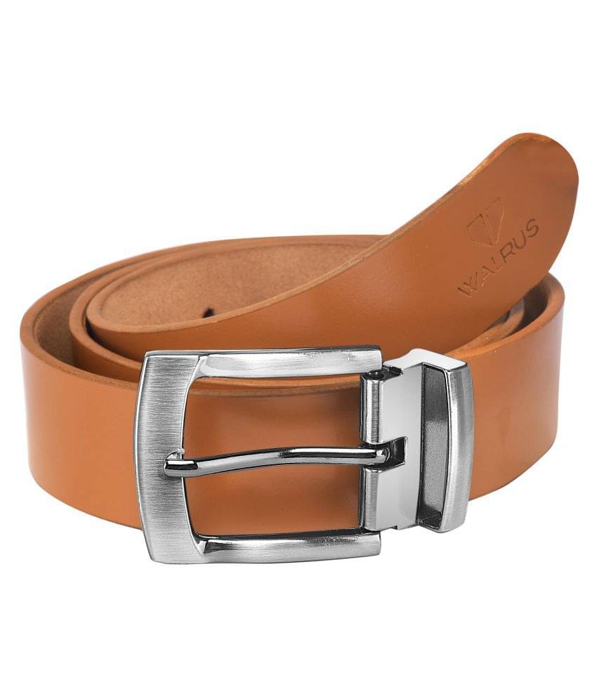 Walrus Beige Leather Formal Belt - Pack of 1 Walrus Beige Leather Formal Belt - Pack of 1