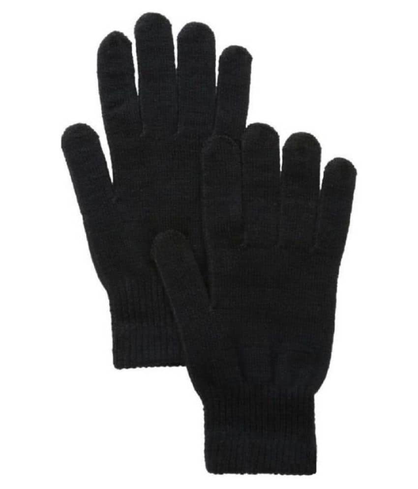 Tahiro Black Woollen Gloves - Pack Of 1 - Jewellery Sets | Buy online on ZillyBuy