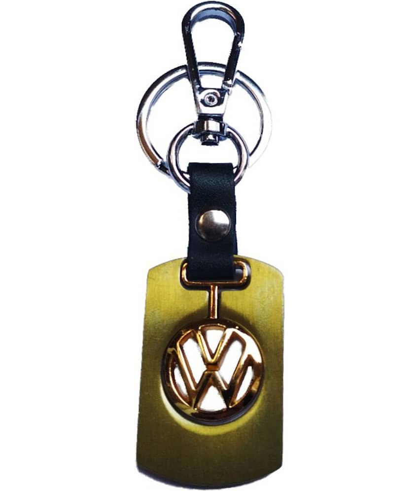 Americ Style VOLKSWAGEN Golden Metal Swinging Logo Locking Locking Key Chain (Gold) - Jewellery Sets | Buy online on ZillyBuy