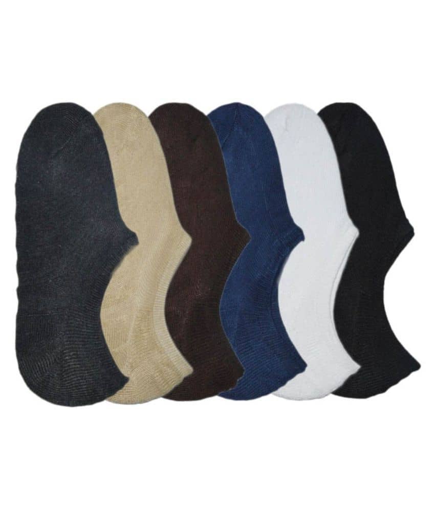Tahiro Multicolour Cotton Footies Loafer Socks - Pack Of 6 - Socks | Buy online on ZillyBuy
