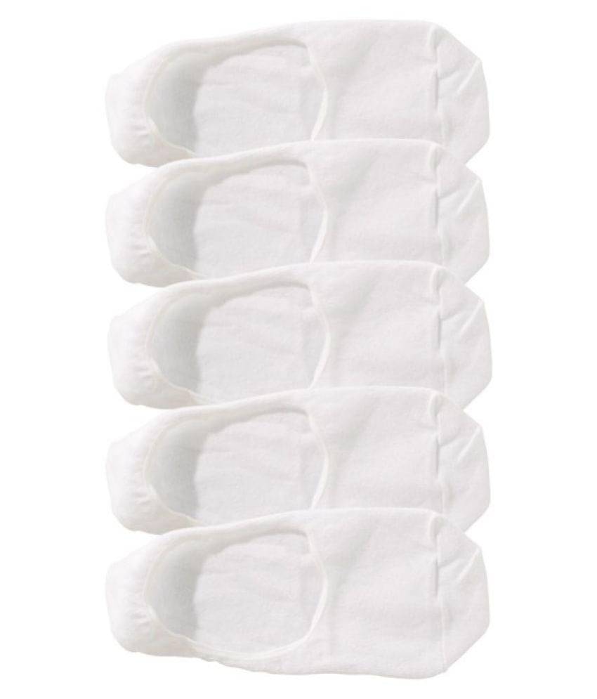     			Tahiro White Cotton Footies Loafer Socks - Pack Of 5