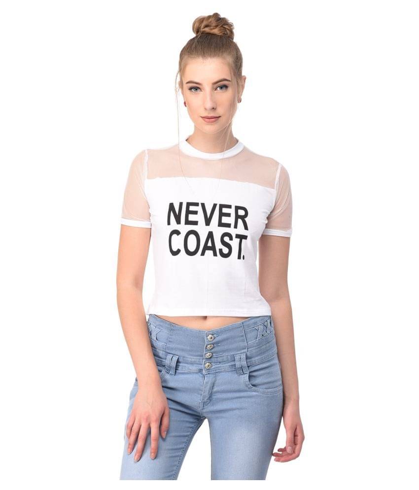     			Raabta Fashion Women's Viscose Crop Top ( White )