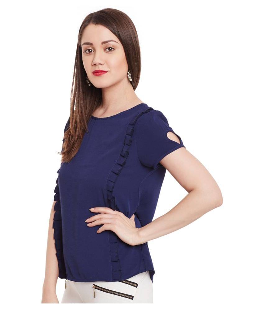     			Zima Leto Women's Polyester Regular Top ( Navy )