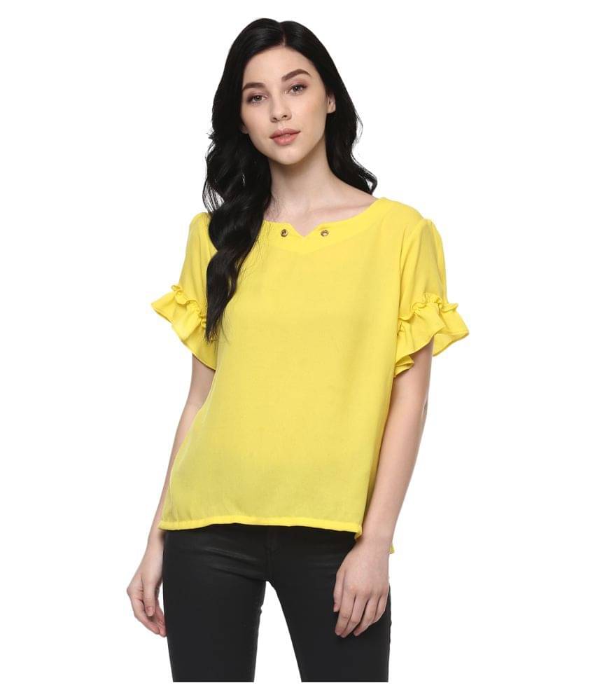    			Zima Leto Women's Polyester Regular Top ( Yellow )