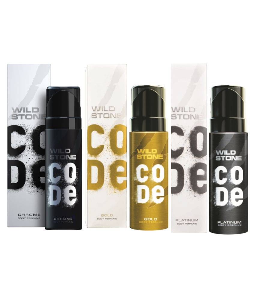 Wild Stone Code Chrome, Gold & Platinum Combo Perfume Body Spray - For Men (360 ml, Pack of 3) Wild Stone Code Chrome, Gold & Platinum Combo Perfume Body Spray - For Men (360 ml, Pack of 3)