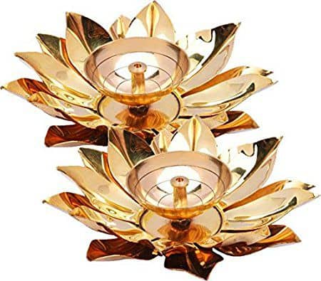 Heaven Decor Brass Akhand Diya - Pack of 2