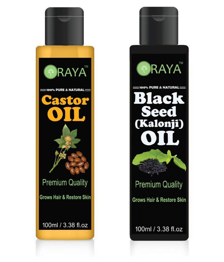     			ORAYA 100% Pure & Natural Castor & Kalonji Oil 200 ml Pack of 2