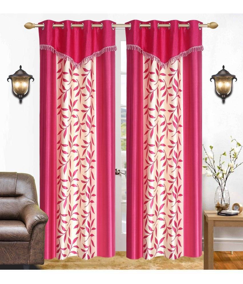     			Stella Creations Set of 2 Door Blackout Eyelet Polyester Curtains Pink