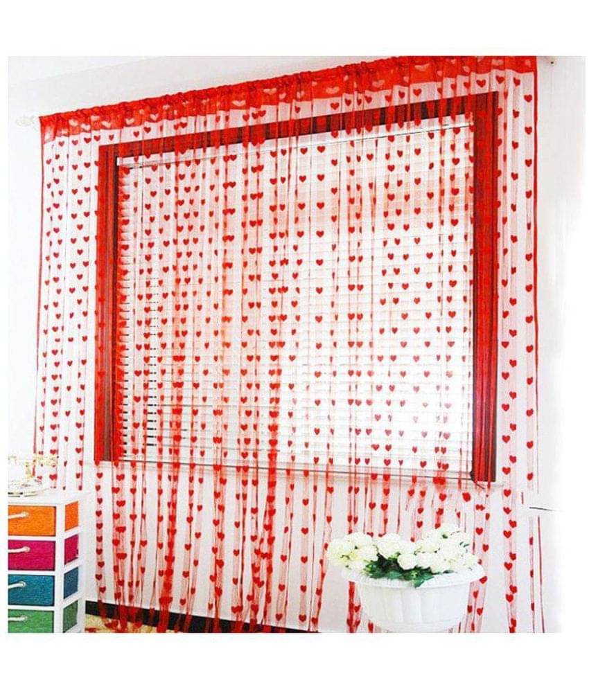     			Tanishka Fabs Others Transparent Rod Pocket Door Curtain 6.5 ft Single -Red